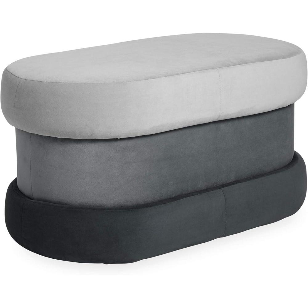 imageNow House by Jonathan Adler Chroma Upholstered Storage Bench Shades of Grey