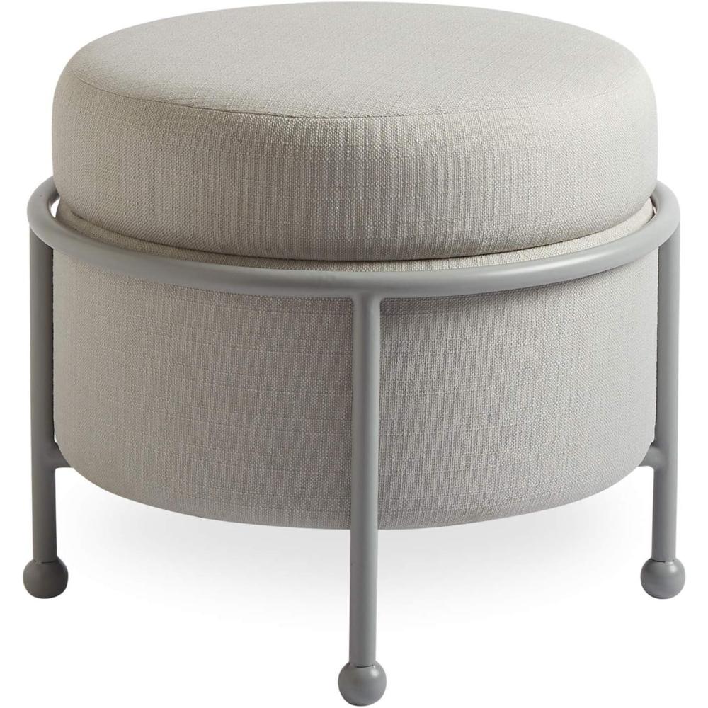 imageNow House by Jonathan Adler Loop Upholstered Storage Ottoman Cannes Silver