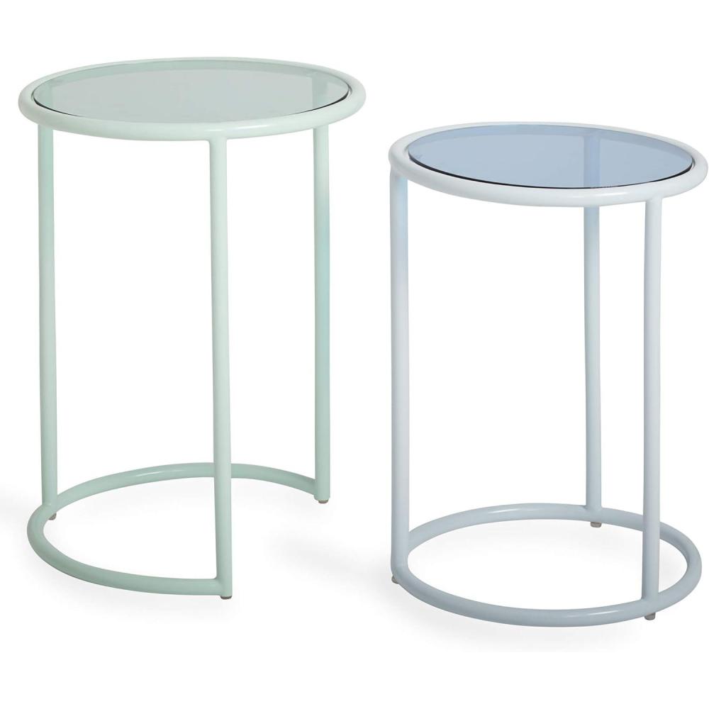 imageNow House by Jonathan Adler Vally Nesting Side Tables Set of 2 Mint and Blue