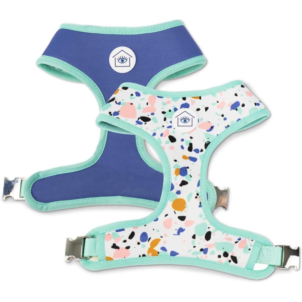 imageNow House for Pets by Jonathan Adler Pets Reversible Harness  Stylish Fashionable and Functional  Cute Dog Accessories for Pets Cute Dog Harness Dog Walking Harness Pet Harness for DogsTerrazzo
