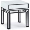 Now House by Jonathan Adler Grid End Table, Black and White