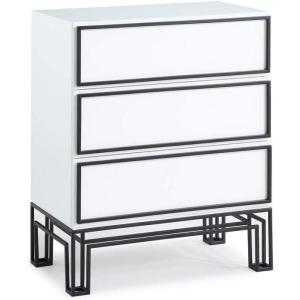 Now House by Jonathan Adler Grid 3-Drawer Dresser, Black and White